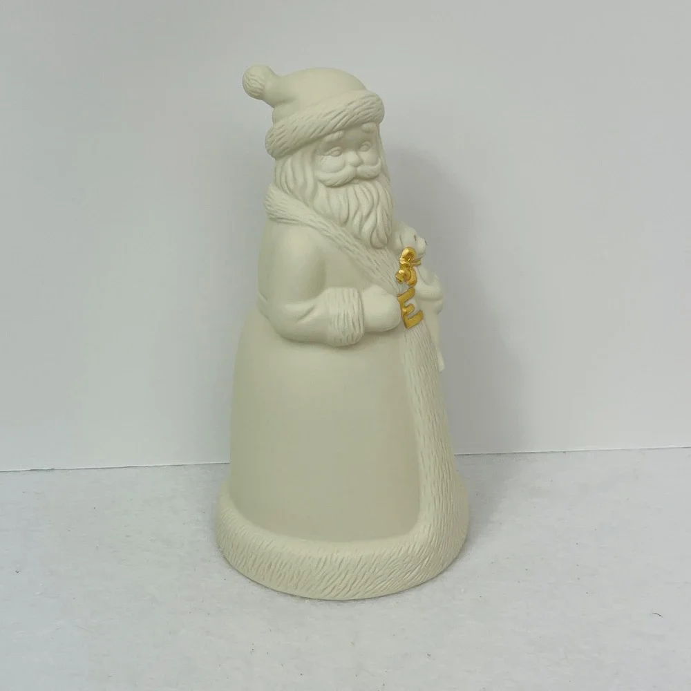 Lenox All is Bright Santa Figurine Light Up Ivory Porcelain Gold Letter E 863052